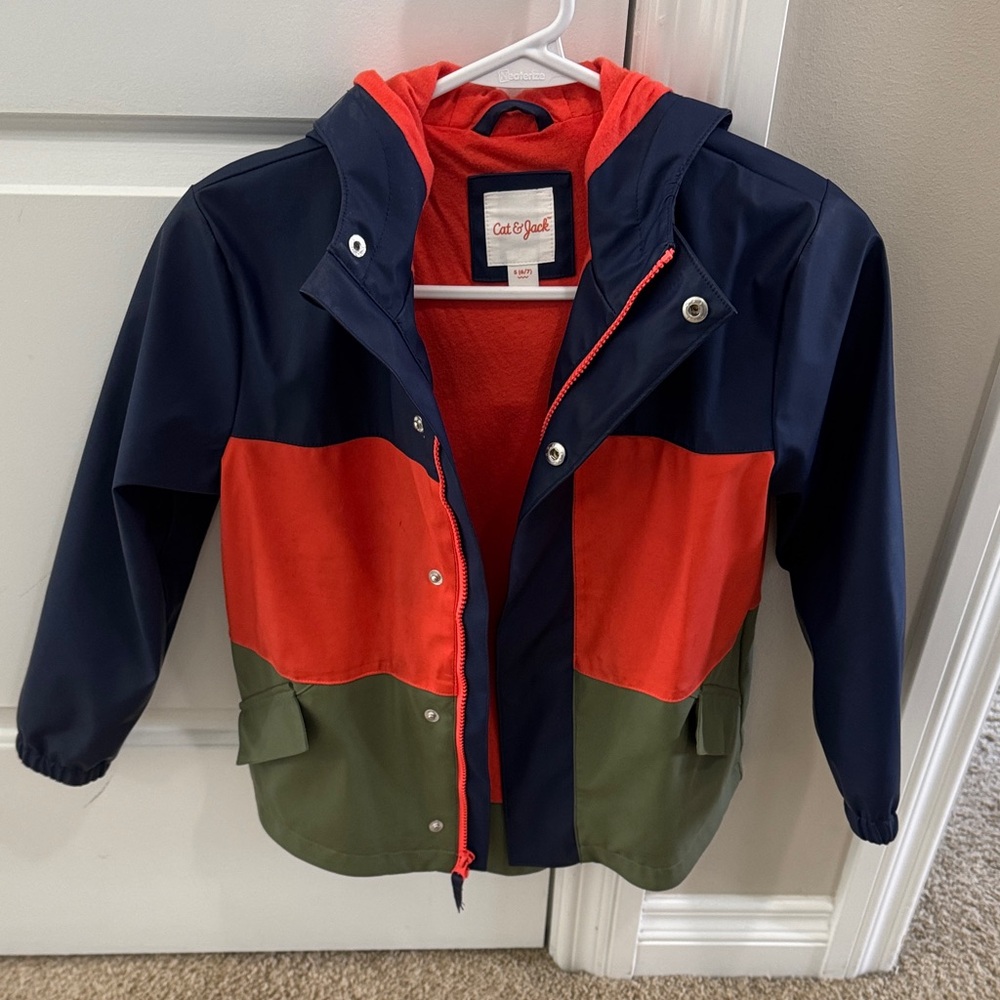 Cat & Jack Kids Raincoat - Navy, orange and Green